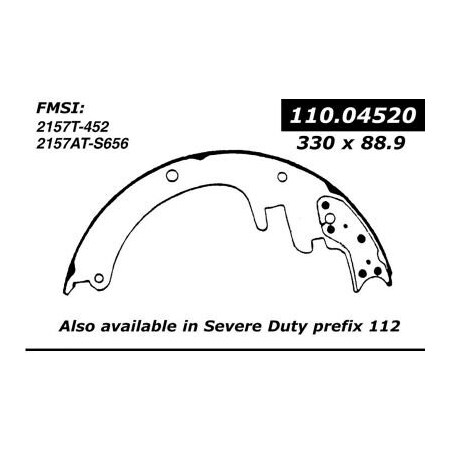 Centric Centric Heavy Duty Brake Shoes, Centric Parts 112.04520 112.0452